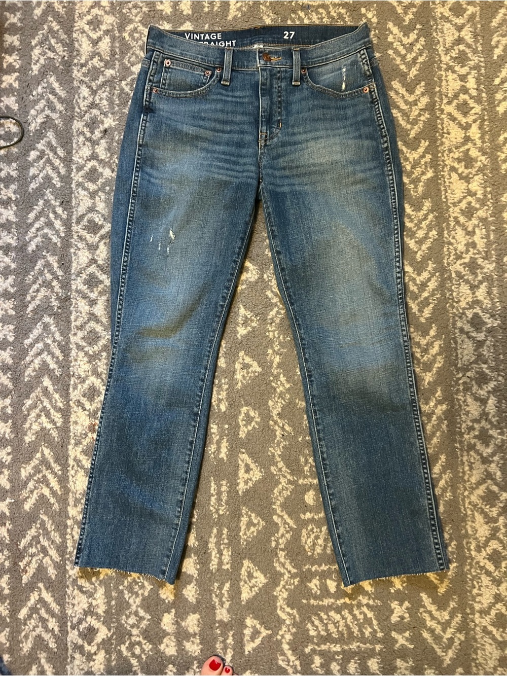 J. Crew Vintage Straight Ankle Jeans in Medium Blue (A209)